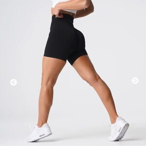 NVGTN Black Solid Seamless Shorts